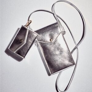 Silver Crossbody Phone Bag Set